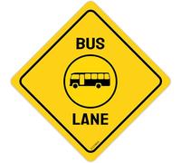 Bus Lane Crossing Sign Metal Tin Signs Street Road Traffic Sign Wall Decor School Signs Indoor Outdoor USE 12X12 Inch
