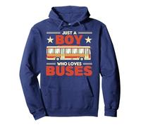 Bus Lovers School Bus Lovers Just A Boy Who Loves Buses Pullover Hoodie, Adult Unisex, Navy Blue, Large