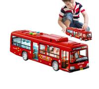 Bus Stimulation Toys: Large Role Play Bus Toy, Educational Vehicle Set, Battery Operated Car Model with Music Light and Openable Doors