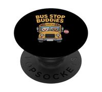 Bus Stop Buddies Cute School Bus Kids Back To School 2025 PopSockets Adhesive PopGrip