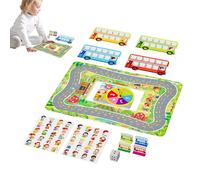 Bus Stop Math Games: Wooden Learning Toy, Illumination Numbers Board, Attractive Math Challenge, Bright Colors Design, Portable Resource for Classroom |