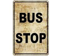 Bus Stop No Car Parking Public Transportation Vintage Metal Sign 8x12 inches
