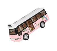 Bus Toy, Full Model ABS Models Take a Colorful Sound and Effect Effective Place Open Door for the Home (Pink)