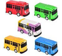 Bus Toy, School Bus Vehicles with Box, Children's Bus Playset,Friction-Powered Automobiles, 5PCS Pull Back Vehicles Model Car, City Bus Accessories Kids Gifts for Girls and Boys Ages 3 and Up-D