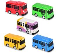 Bus Toy, School Bus Vehicles with Box, Children's Mini Cars Playset, Friction Powered Automobiles, 5PCS Buses Car Toys Pull Back Vehicle Toys, Kids Gifts for Girls and Boys Ages 3 and Up