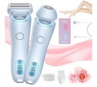 Busaiu Dusk Razor for Women, Silky Glide Pro 3.0 Razor, Rechargeable, Fast and Efficient, 2 in 1 Painless Razor for Face, Gentle on Skin, Ideal for Women(Blue)