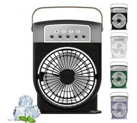 Busaiu Polarlux Ice Fan, Polarlux Portable Air Conditioner,USB Rechargeable Frost Fan, Portable Cooling Fan 3 Wind Speeds,Air Conditioner Fan with Ice Cooling System(Black)