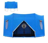 Busaiu Tent for Trampoline, 6FT/8FT/10FT/12FT/14FT/15FT Trampoline Tent Cover, Trampoline Sunshade, Trampoline Accessories, for 6 Straight Pole Round Trampoline(15FT), Blue