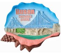 Busan Guang'an Bridge South Korea Tourist Souvenir 3D Fridge Magnet Home Kitchen Refrigerator Decoration Magnet Keepsake Craft