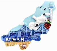 Busan South Korea Fridge Magnet Tourist Souvenir Home Decoration Refrigerator Creative Hand Painted Craft