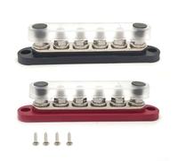 Busbar, RV Boat Electrical Wiring Hub, 150A 12V-48V 4-Channel 6-Channel Conduit System for Car RV Ship Wiring Terminal Block High Conductivity Nickel-Plated Copper Marine Grade Resistant(Pair 6-way)