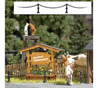 BUSCH 1023 HO Scale Fence With Chains 30 Cm - Height Of The Posts 10 Mm