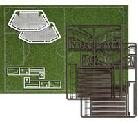 BUSCH 1052 Football Pitch With Goals & Spectator Stand HO Model Railway 1:87