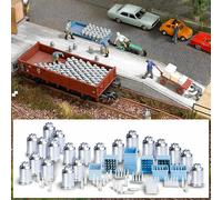 Busch 1145 Milk Cans with Accessories Kit H0 1:87 Model Railway