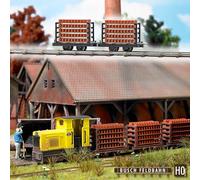 Busch 12203 - 1/87 / H0 Two Brick Transport Cars - New