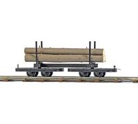 Busch 12222 - 1/87 / H0 Bogie Log Car With Logs - New