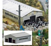 Busch 1410 HO/OO Gauge Concrete Farm Shed Kit