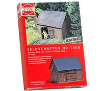 Busch 1500 Wooden Barn with Wood Parts HO Structure Scale Model Structure, Medium