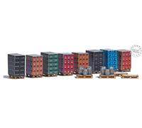 Busch 1814 Set of 12 pallets with beverage loads in scale 1:87 H0