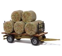 BUSCH 44930 HO Scale Trailer With Hay Bales