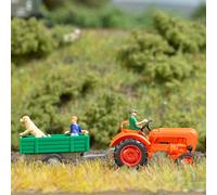 Busch 50052 Allgaier A 111 L with Single-Axle Trailer and Figures, H0, New 2024