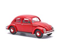 Busch 52955 - 1/87 VW Beetle With Oval Window, Red - New