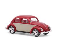 Busch 52968 VW Beetle Oval Window Two-Tone, Wine Red / Beige, H0, New 2025