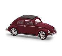 Busch 52991 - 1/87 VW Beetle/Oval Window. Export Version Wine Red - New