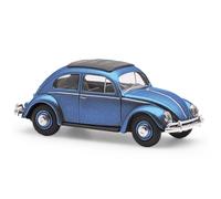 Busch 52996 - 1/87 VW Beetle/Oval Window. Export Version Blue Metallic - New