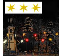 Busch 5415 - 1/87 / H0 Three Yellow Glowing Christmas Stars - New