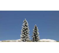 Busch 6152 2 x Snow Covered Fir Trees 90mm 120mm