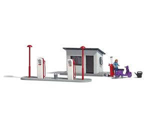Busch 7832 HO/OO Gauge Gas Station with Scooter