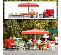 Busch 7913 - H0 / 1:87 Action Set: Market Stall Strawberries - New