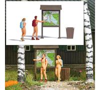 Busch 7947 H0 1:87 Action Set Nacktwanderer Figures - New