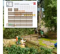 Man and boy painting a fence - with accessories HO/OO Gauge BUSCH 7984