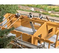 Busch 79902 - 1/87 / H0 - Action Set: Carpenters With Scaffold - New