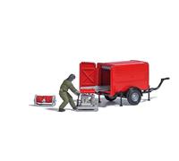 Busch 7962 HO/OO Gauge Fire Hose Trailer with Portable Pump