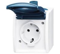 Busch-Jaeger 20 EW-53 Ocean PG Socket Interior Wet Room Switch Blu...