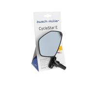 Busch & Müller VEHICLE_MIRROR, 913/712VLGE-3, Short Bar, 14.5 - 15.5 mm, Protective Soft Component, Shatter Protection, Extremely Adjustable, Foldable