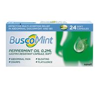 Buscopan Buscomint 0.2 ml Peppermint Oil IBS Multi Symptom Treatment, Soft Gel Capsules, 24 Count (Pack of 1), 100% Natural Active