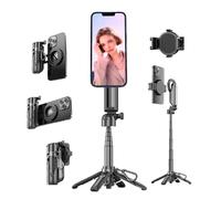 Busdebon for Magsafe-Compatible Stand, A 4-in-1 Multi-Functional Portable Pocket Selfie Stick with A Rechargeable Remote Control and Metal Ring, Suitable for iPhone/Android Devices.