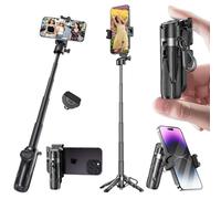 Busdebon Selfie Sticks for iPhone, 4-in-1 Multi-Functional Phone Tripod with Remote Control, Pocket-Sized Mini Selfie Stick, Suitable for Photography, Live Streaming, Outdoor Travel Essentials