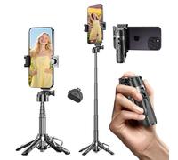 Busdebon Selfie Sticks for iPhone, 4-in-1 Multi-Functional Phone Tripod with Remote Control, Pocket-Sized Mini Selfie Stick, Suitable for Photography, Live Streaming, Outdoor Travel Essentials