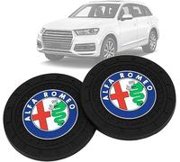 BUSDPL 2 Pcs Car Cup Coaster for Alfa Romeo Stelvio/Giulia/Giulietta/Sportiva/Mito, Mug Mats Cup Holders Recessed Anti Dust Anti Slip Shockproof Car Interior Accessories Gift