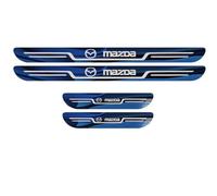 BUSDPL 4 Pcs Car Stainless Steel Door Sill Protector for Mazda 2 3 6 CX-3 CX-30 CX-5 CX-50 CX-60 CX-7 MX-5 MX-30, Auto Threshold Protective Film Waterproof Automobile Door Steps,E