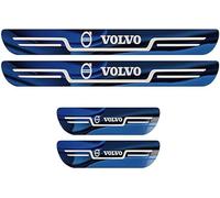 BUSDPL 4 Pcs Car Stainless Steel Door Sill Protector for Volvo C70 S60 V60 V70 S80 XC90, Auto Threshold Protective Film Waterproof Automobile Door Steps