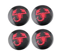 BUSDPL 4 Pcs Hub Centre Caps for Fiat 500 Abarth Punto Bravo Stilo Panda, High-temperature Scratch Wear Resistant wheel cap Wheel Hub Cover gift,60mm,Black-2-60mm