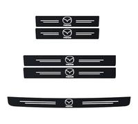 BUSDPL 5 Pcs Carbon Car Door Sill Protector Strips for Mazda MX-5 RF 2015-2018, Welcome Pedal Decorative Sticker Kick Plates Scuff Plate Accessory