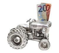 BUSDUGA 4230 Saving Bank Tractor Antique Silver 14 x 12 x 11 cm