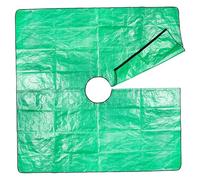 Bush Trimming Tarp, 6.56x6.56ft Polypropylene Waterproof Self Adhesive Landscape Tarp With 12" Hole & Four Corner Buckles ideal for Easy Fastening And Leaf Collection